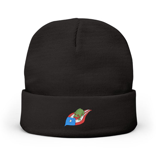 Unisex Coqui Leaf Embroidered Beanie