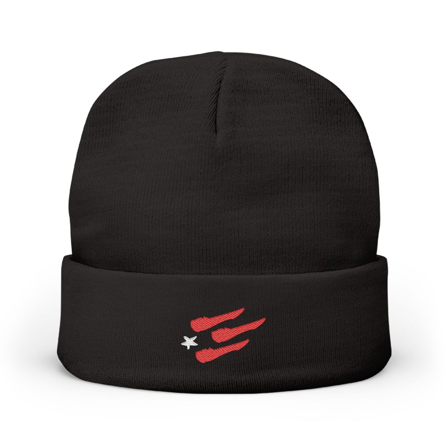 Unisex Bandera White Star Embroidered Beanie