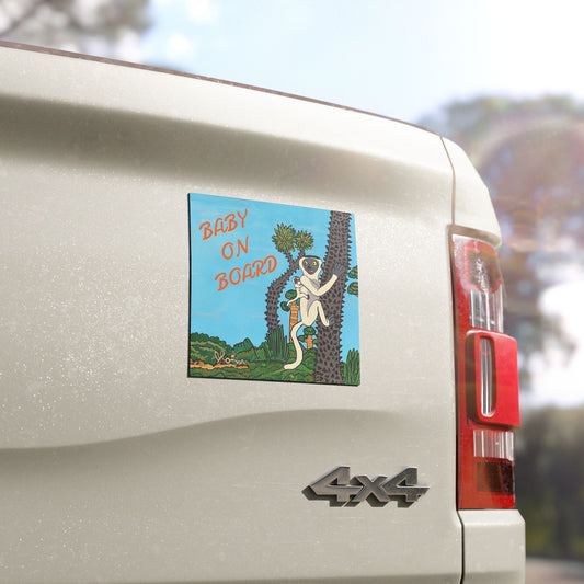Sifaka Lemur - Baby On Board Magnet