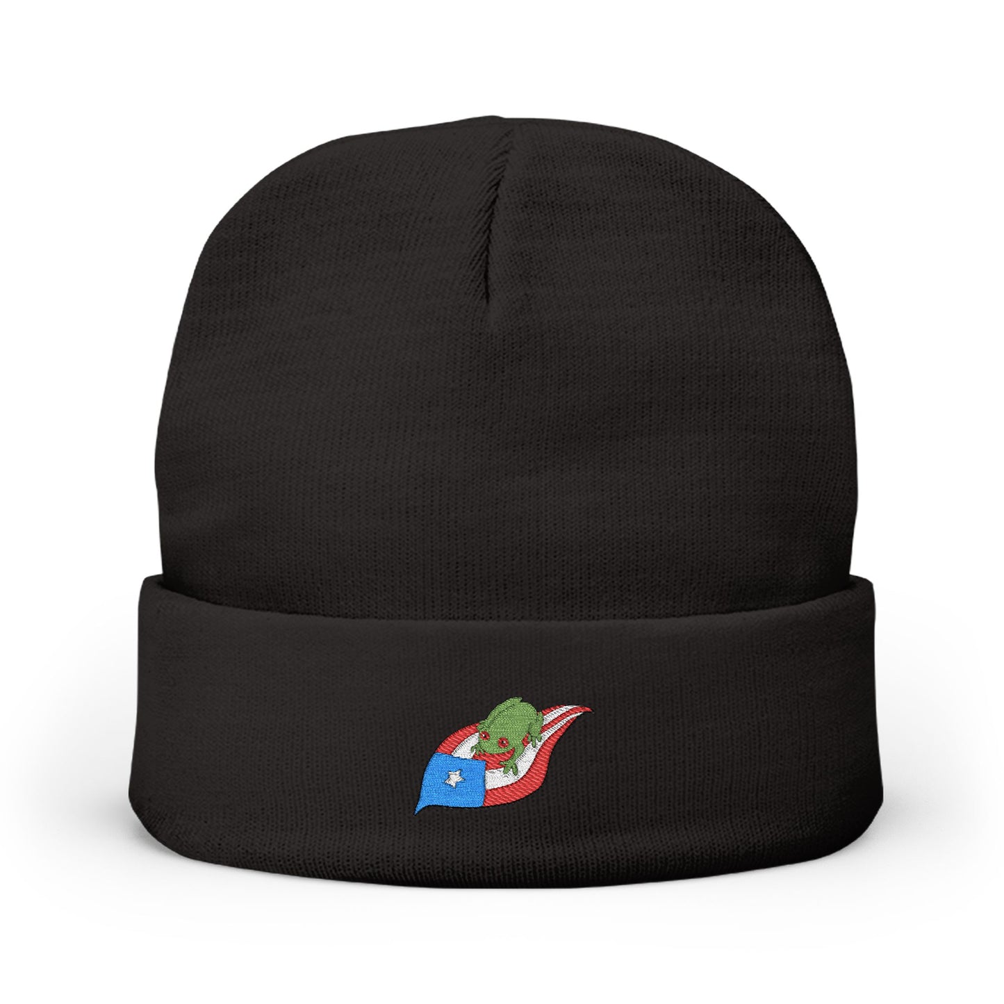 Unisex Coqui Leaf Embroidered Beanie