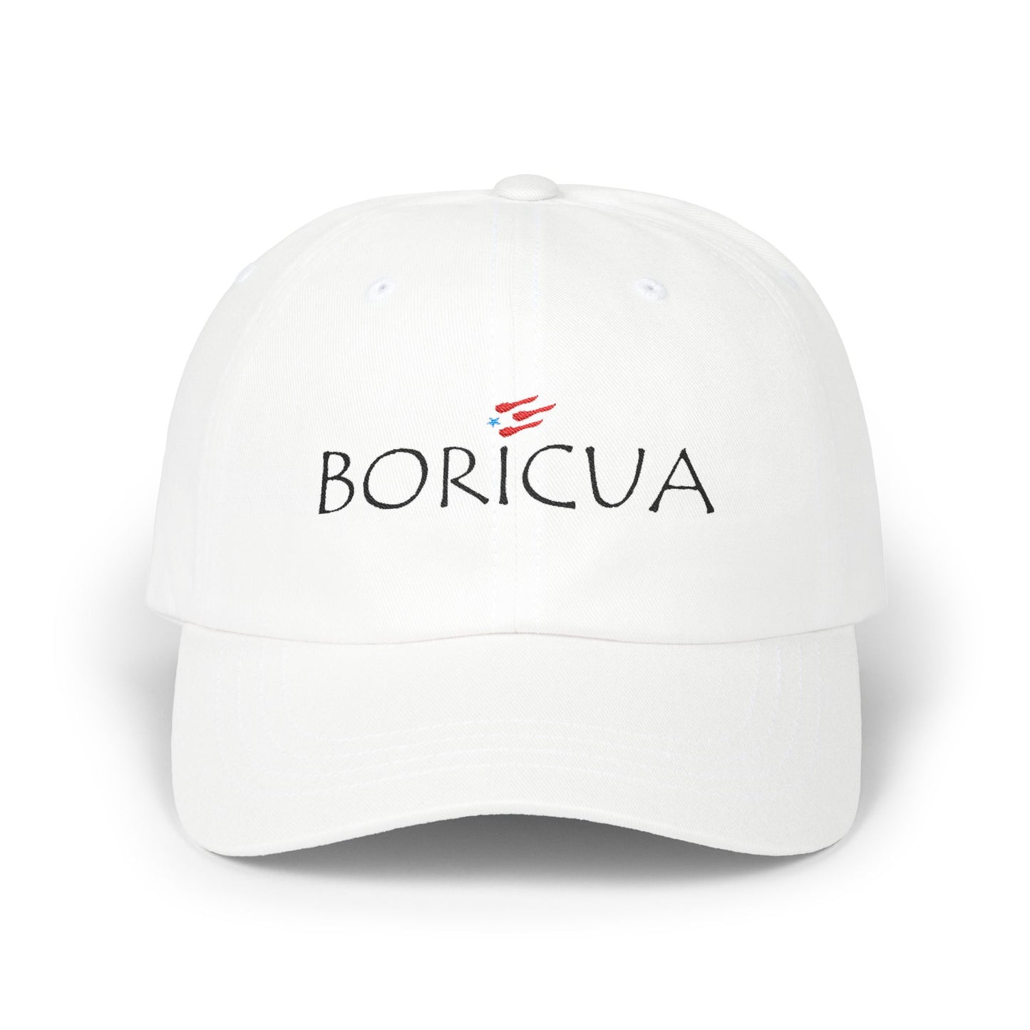 Unisex Boricua White Embroidered Classic Cap
