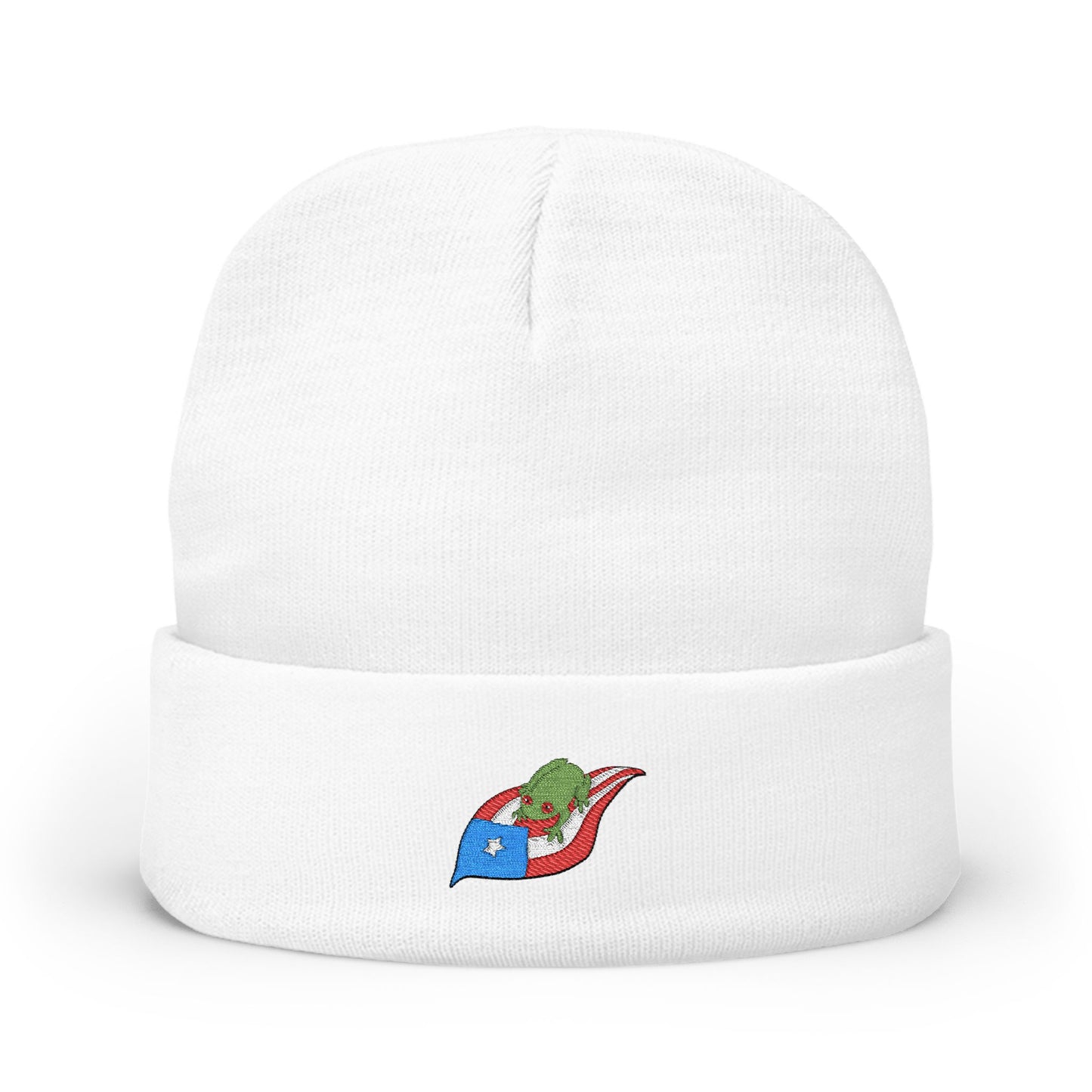 Unisex Coqui Leaf Embroidered Beanie
