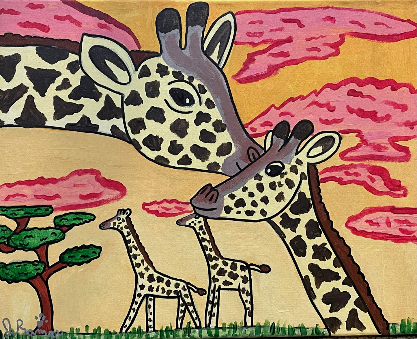 Cotton Candy Giraffe Note Card
