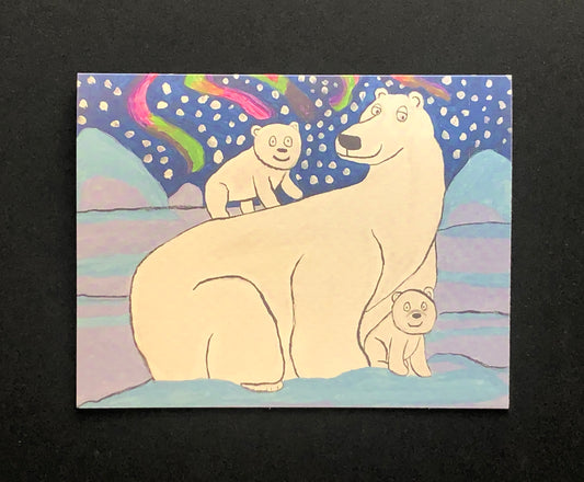 Polar Bear Family Note Card