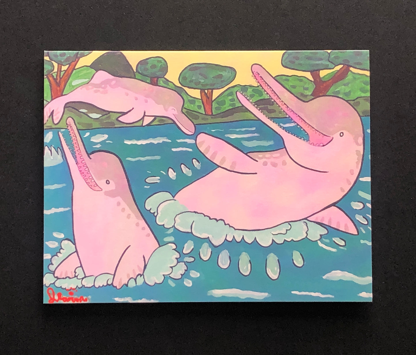 Pink River Dolphins Note Card