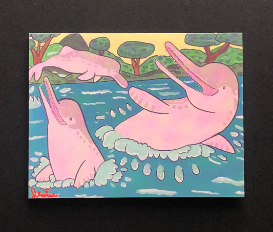 Pink River Dolphins Note Card