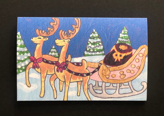 Golden Reindeer Holiday Card