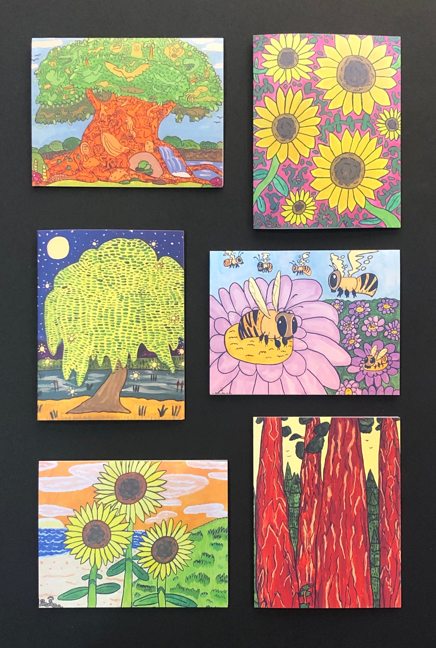Trees and Flowers - 6 Card Set
